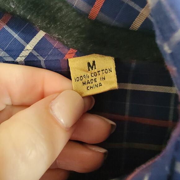 Roundtree Yorke Gold Label Men Button Down Shirt Medium Performance NO Iron - Picture 5 of 5